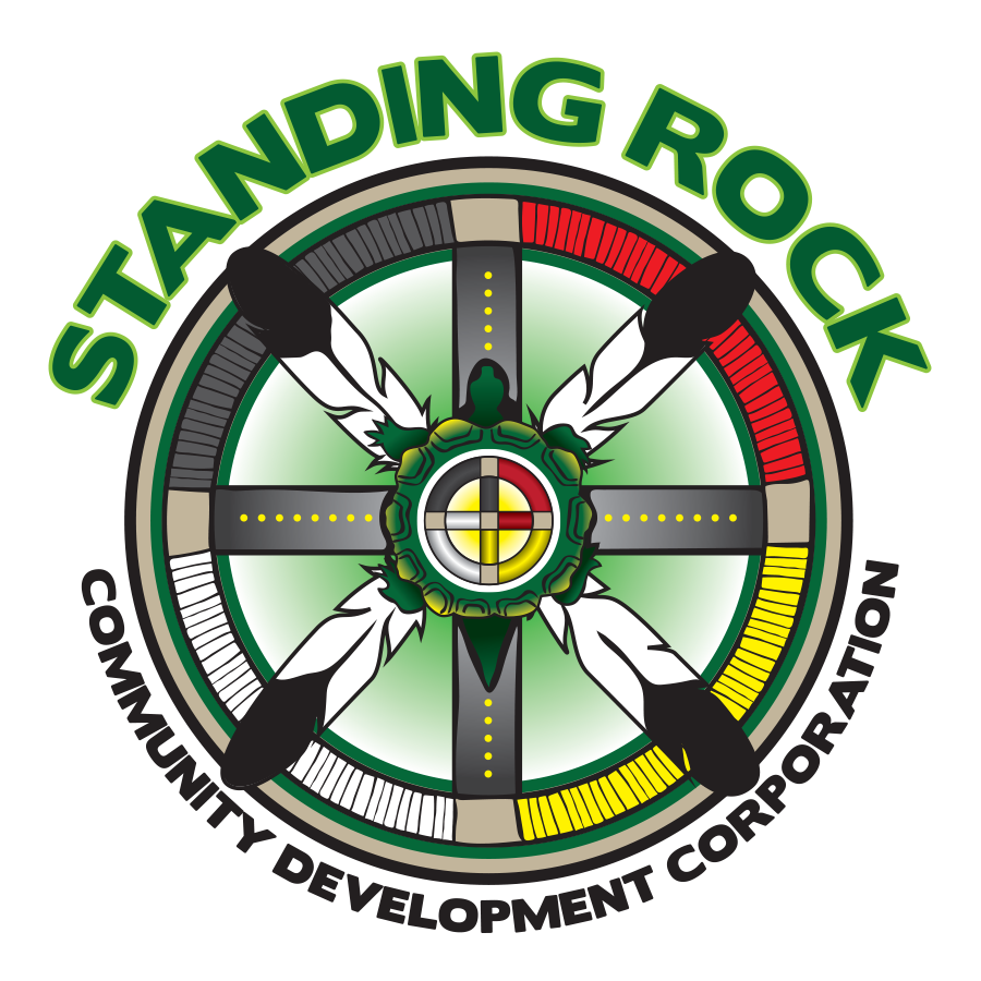 The original Standing Rock Community Development Corporation medicine-wheel seal, with a turtle at its center.